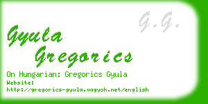 gyula gregorics business card